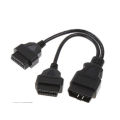 Um macho adaptador fêmea dois Obdii cabo 16pin